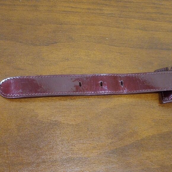 Raoul Deep Red Shiny Jagged Edge Patent Leather Belt, Size M 30\